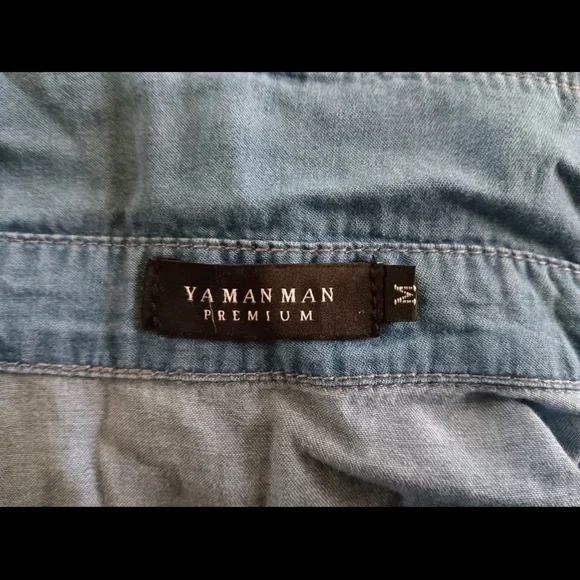 Yamanman Premium 3/4 Sleeve Denim Shirt – Size M – Casual Western Style - Picture 5 of 6